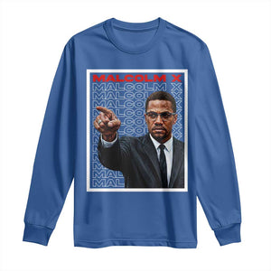 Malcolm X Legend Long Sleeve Shirt African American Activist Legacy TS12 Royal Blue Print Your Wear