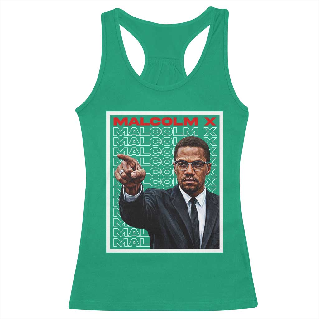 Malcolm X Legend Racerback Tank Top African American Activist Legacy TS12 Irish Green Print Your Wear