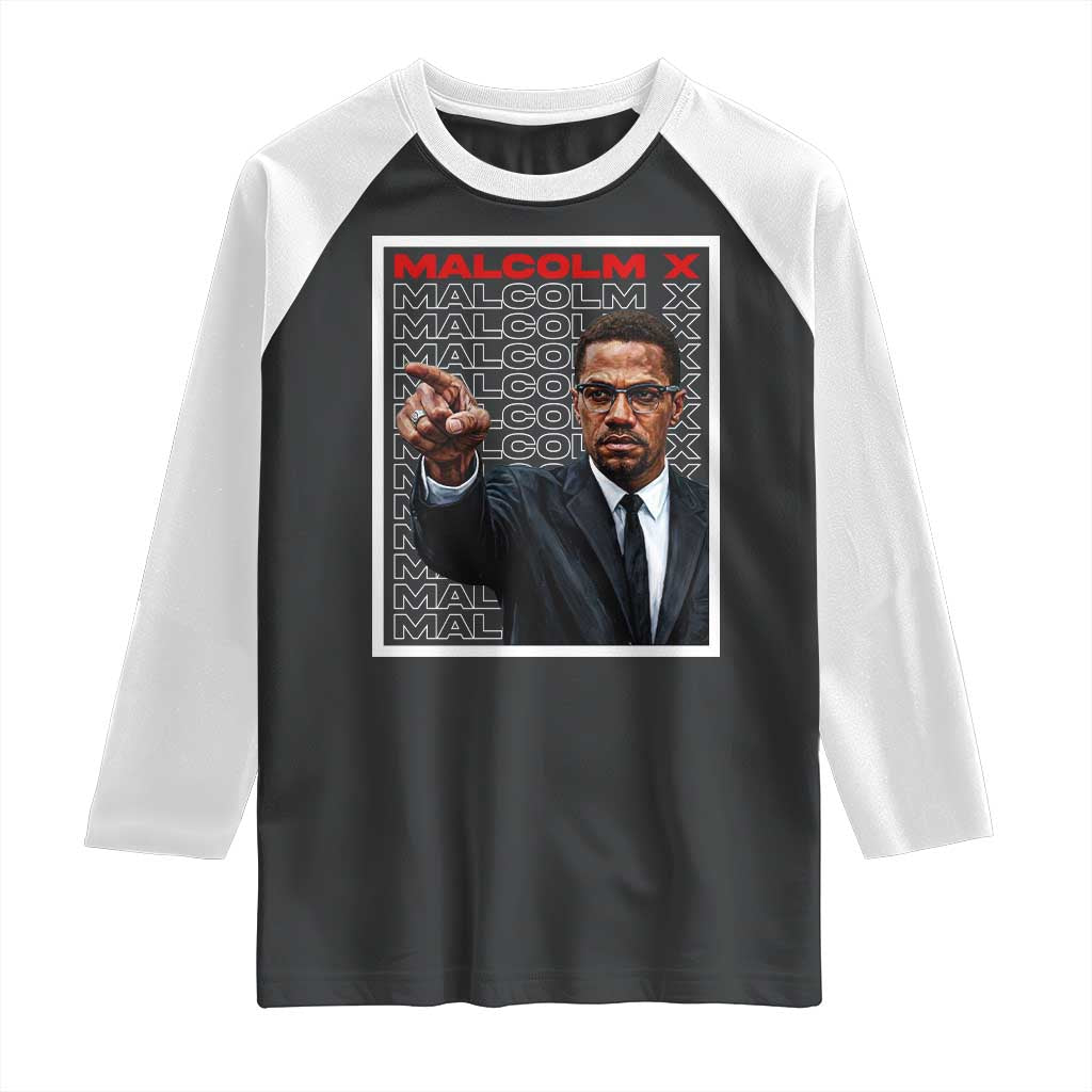 Malcolm X Legend Raglan Shirt African American Activist Legacy TS12 Black White Print Your Wear