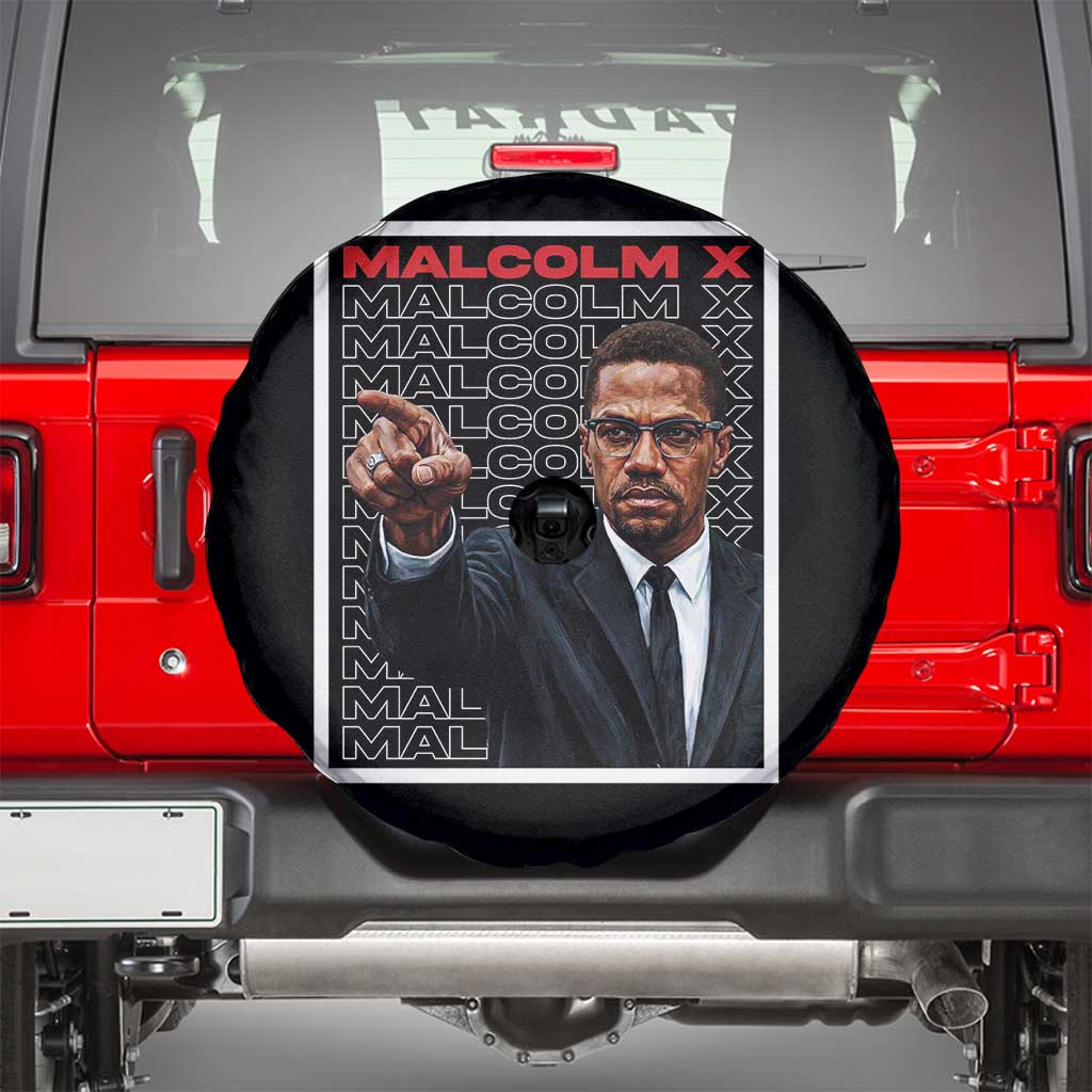 Malcolm X Legend Spare Tire Cover African American Activist Legacy TS12 Black Print Your Wear