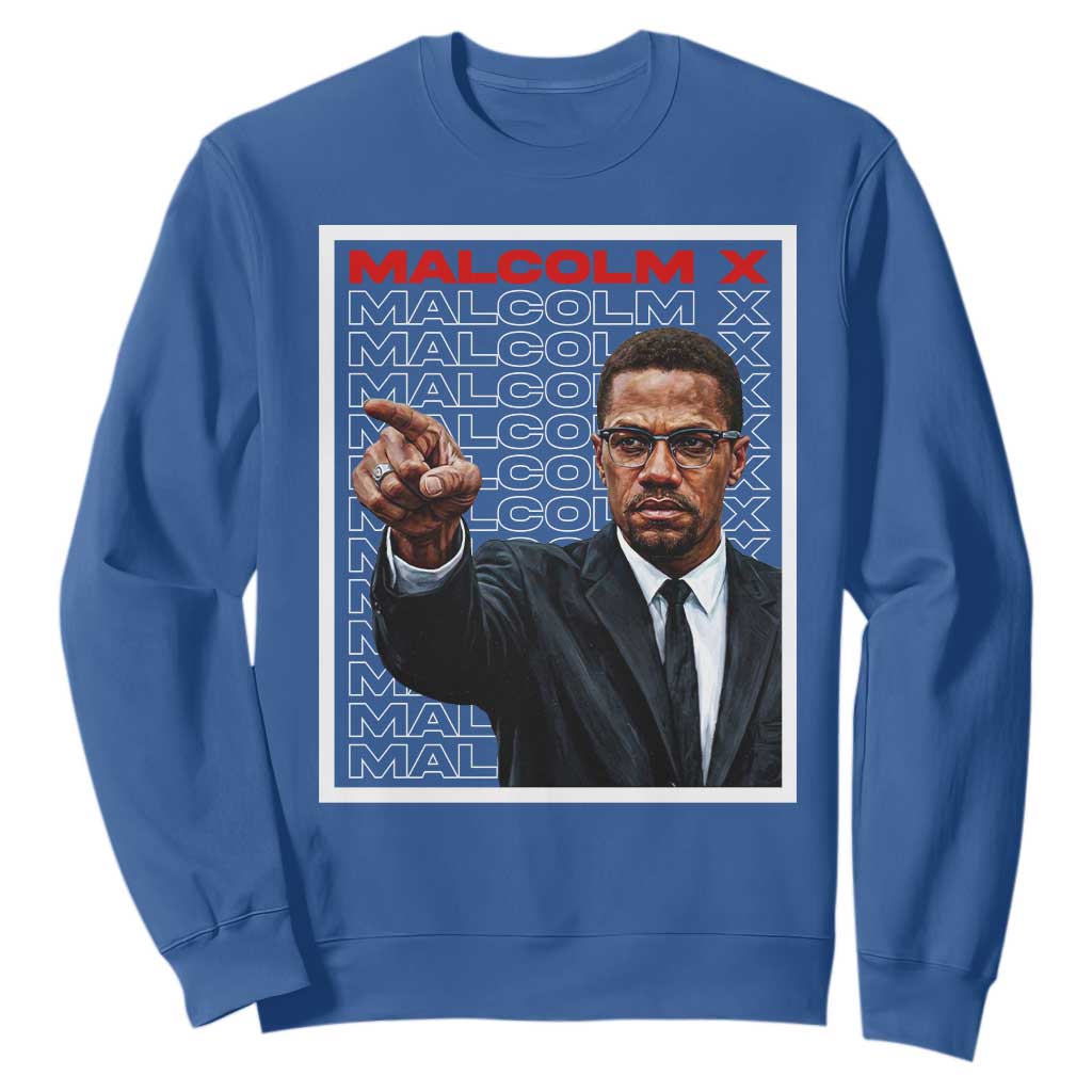 Malcolm X Legend Sweatshirt African American Activist Legacy TS12 Royal Blue Print Your Wear