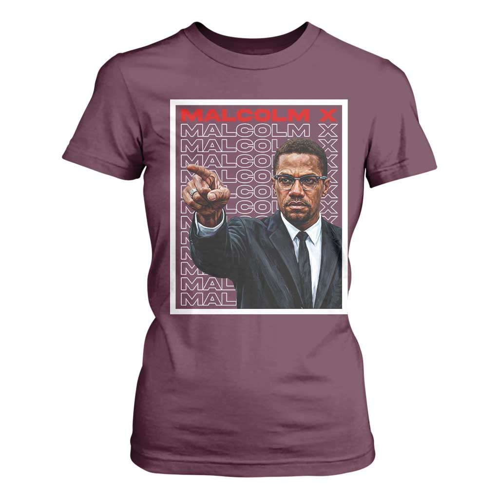 Malcolm X Legend T Shirt For Women African American Activist Legacy TS12 Maroon Print Your Wear