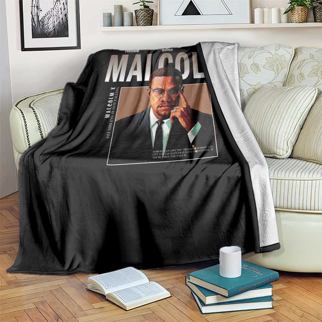 Black History Hero Malcolm X Throw Blanket Stumbling Is Not Falling TS12 Print Your Wear