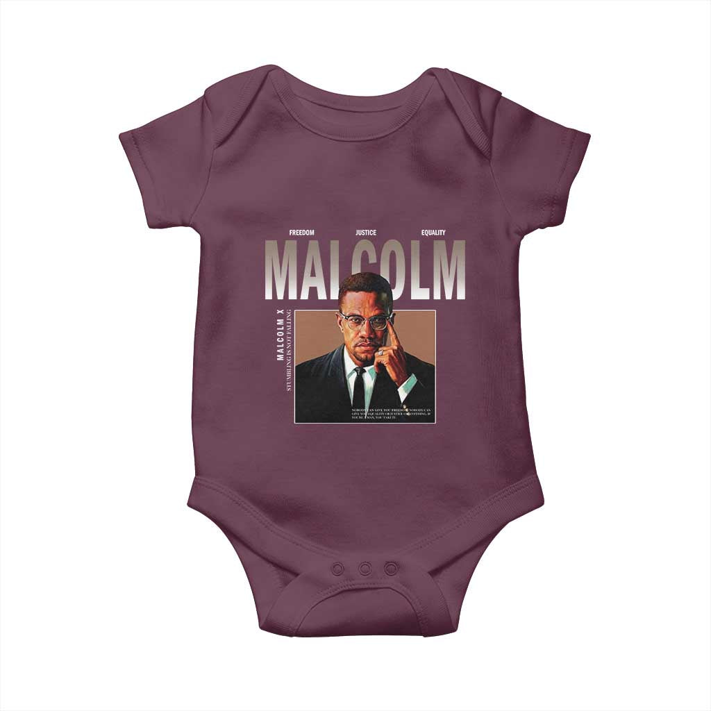 Black History Hero Malcolm X Baby Onesie Stumbling Is Not Falling TS12 Maroon Print Your Wear