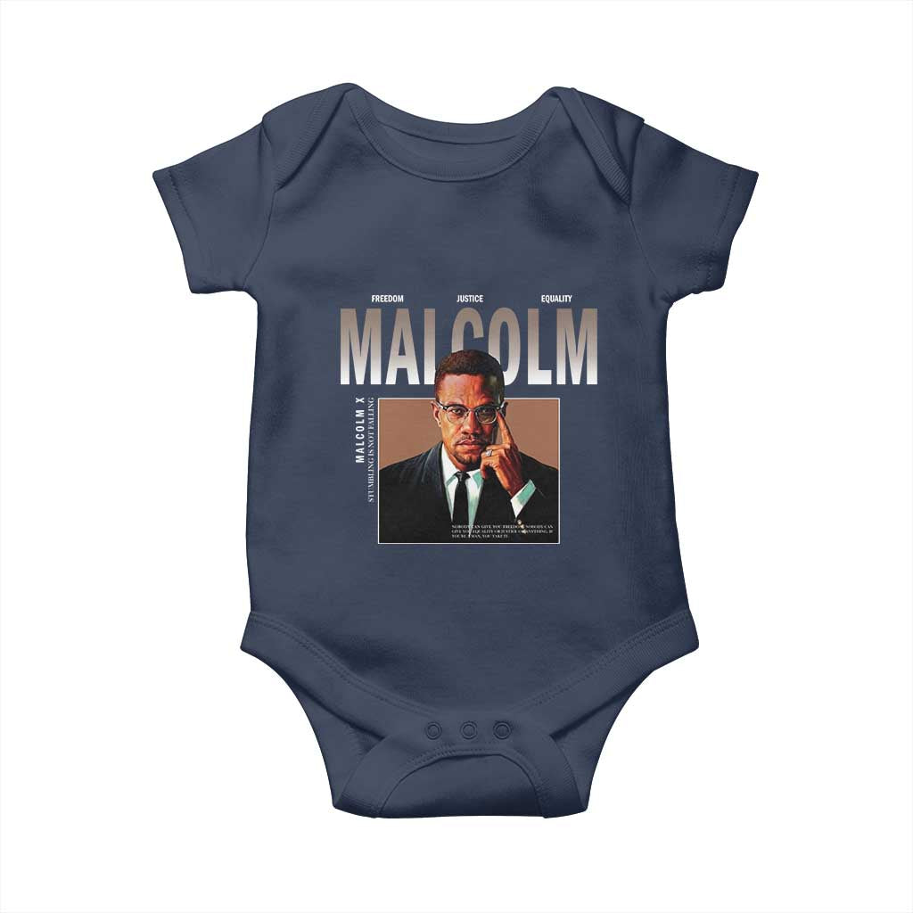 Black History Hero Malcolm X Baby Onesie Stumbling Is Not Falling TS12 Navy Print Your Wear