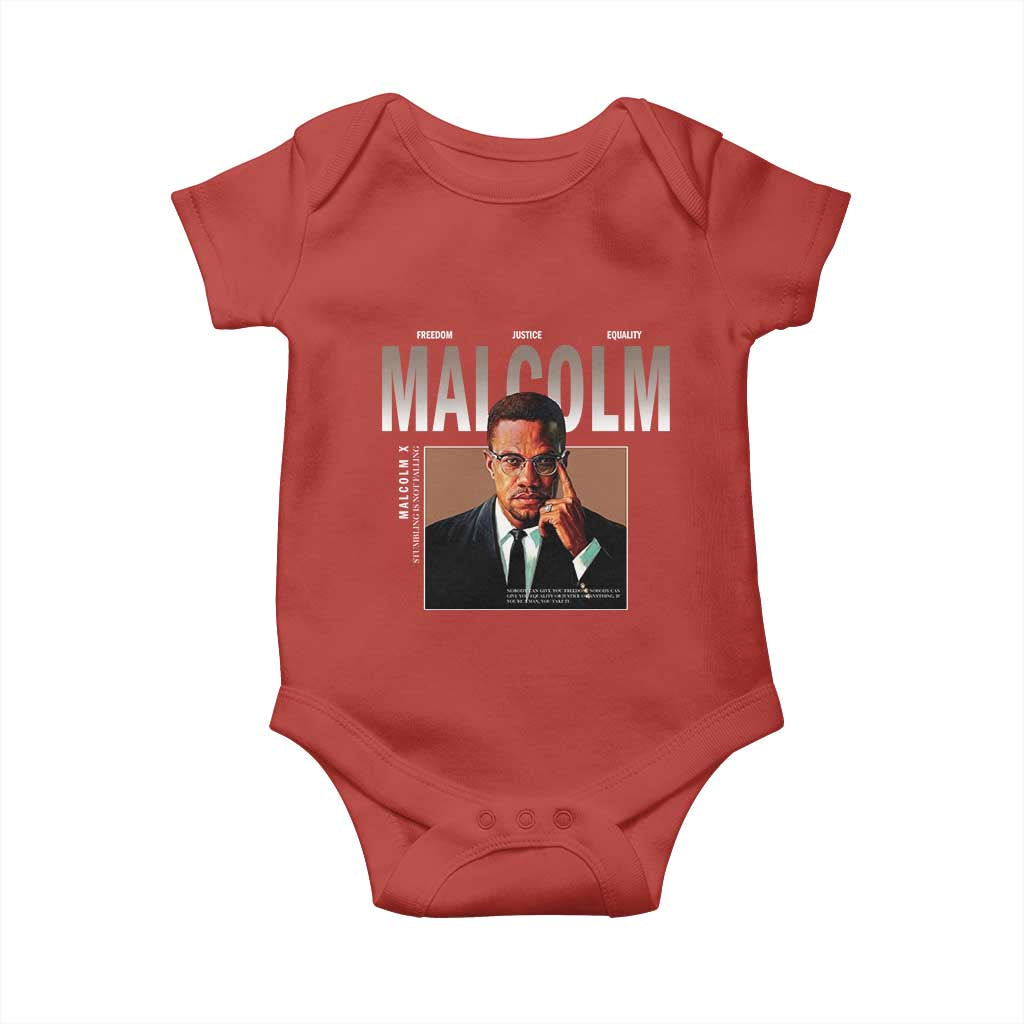 Black History Hero Malcolm X Baby Onesie Stumbling Is Not Falling TS12 Red Print Your Wear
