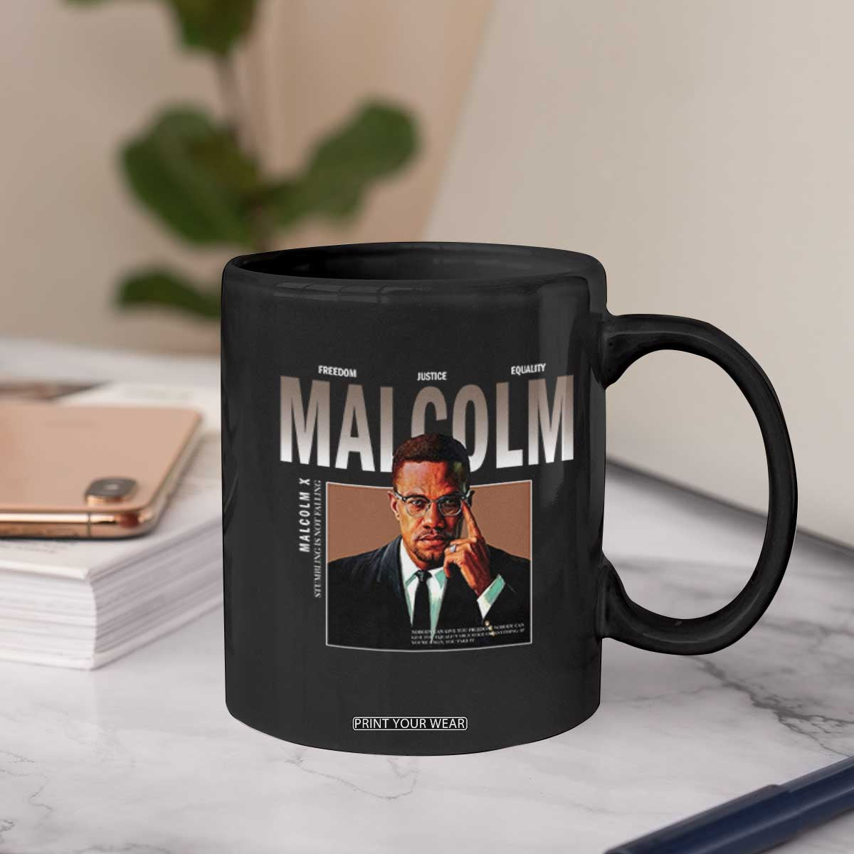 Black History Hero Malcolm X Coffee Mug Stumbling Is Not Falling TS12 Print Your Wear