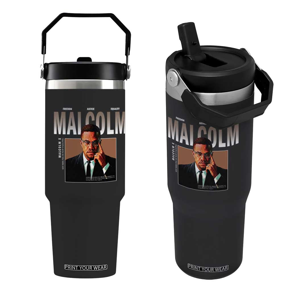 Black History Hero Malcolm X Flip Straw Tumbler Stumbling Is Not Falling TS12 One Size: 30 oz Black Print Your Wear