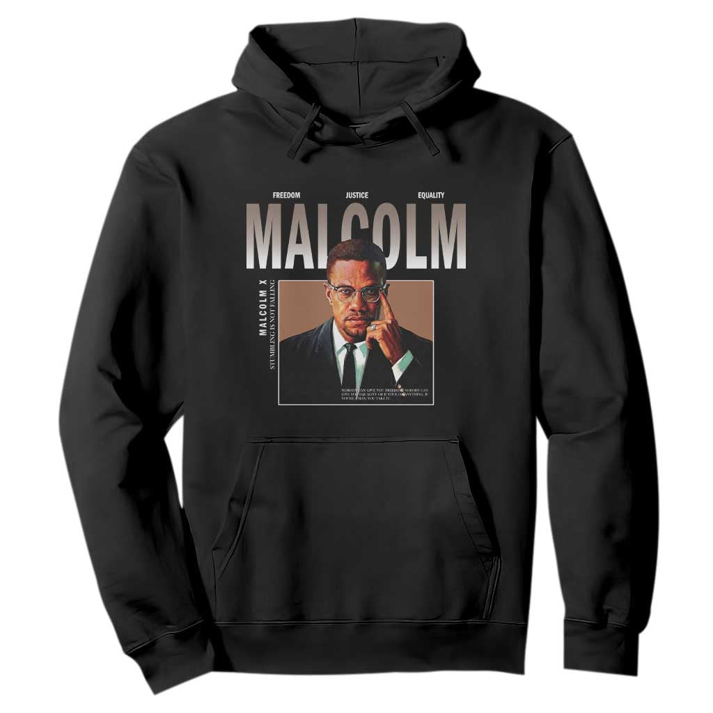 Black History Hero Malcolm X Hoodie Stumbling Is Not Falling TS12 Black Print Your Wear