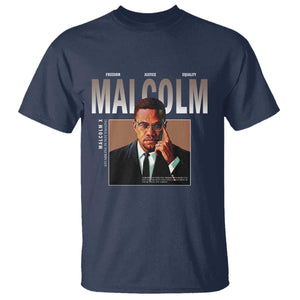 Black History Hero Malcolm X T Shirt Stumbling Is Not Falling TS12 Navy Print Your Wear