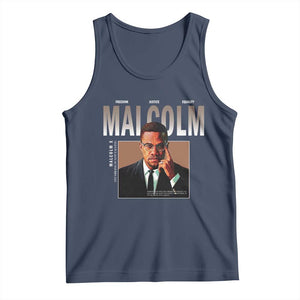 Black History Hero Malcolm X Tank Top Stumbling Is Not Falling TS12 Navy Print Your Wear