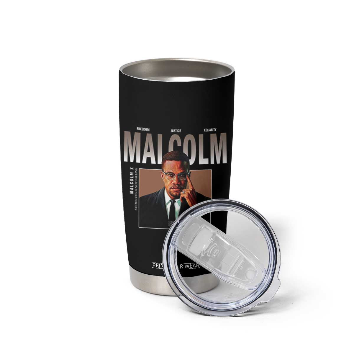 Black History Hero Malcolm X Tumbler Cup Stumbling Is Not Falling TS12 Print Your Wear