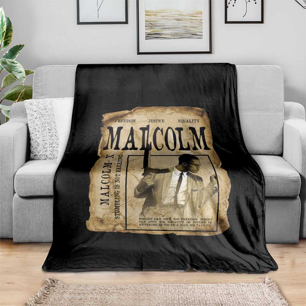 Malcolm X Historical Newspaper Throw Blanket Stumbling Is Not Falling Black History TS12 Print Your Wear