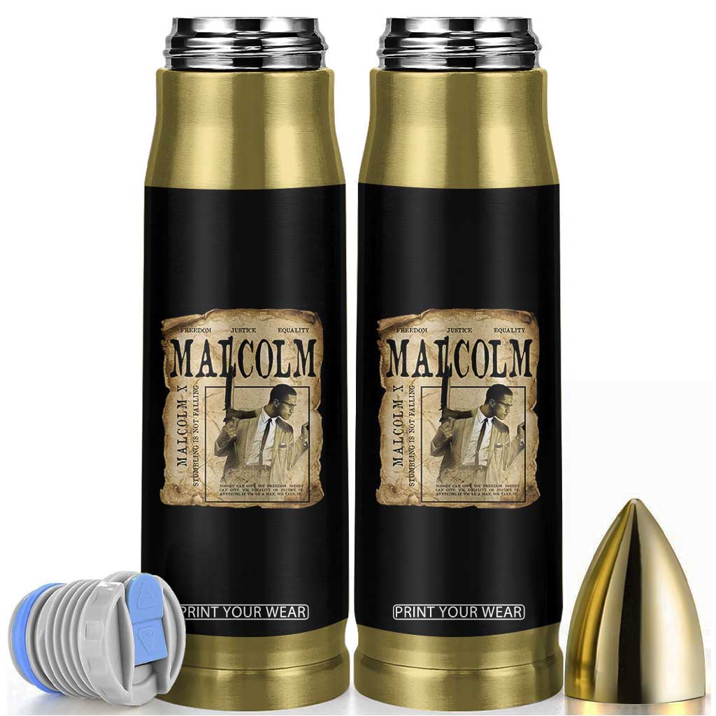 Malcolm X Historical Newspaper Bullet Tumbler Stumbling Is Not Falling Black History TS12 Black Print Your Wear