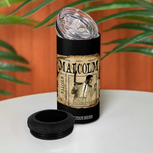 Malcolm X Historical Newspaper 4 in 1 Can Cooler Tumbler Stumbling Is Not Falling Black History TS12 Print Your Wear