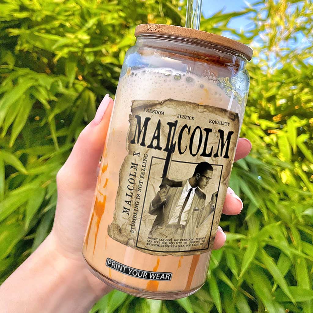 Malcolm X Historical Newspaper Glass Can Stumbling Is Not Falling Black History TS12 Black Print Your Wear