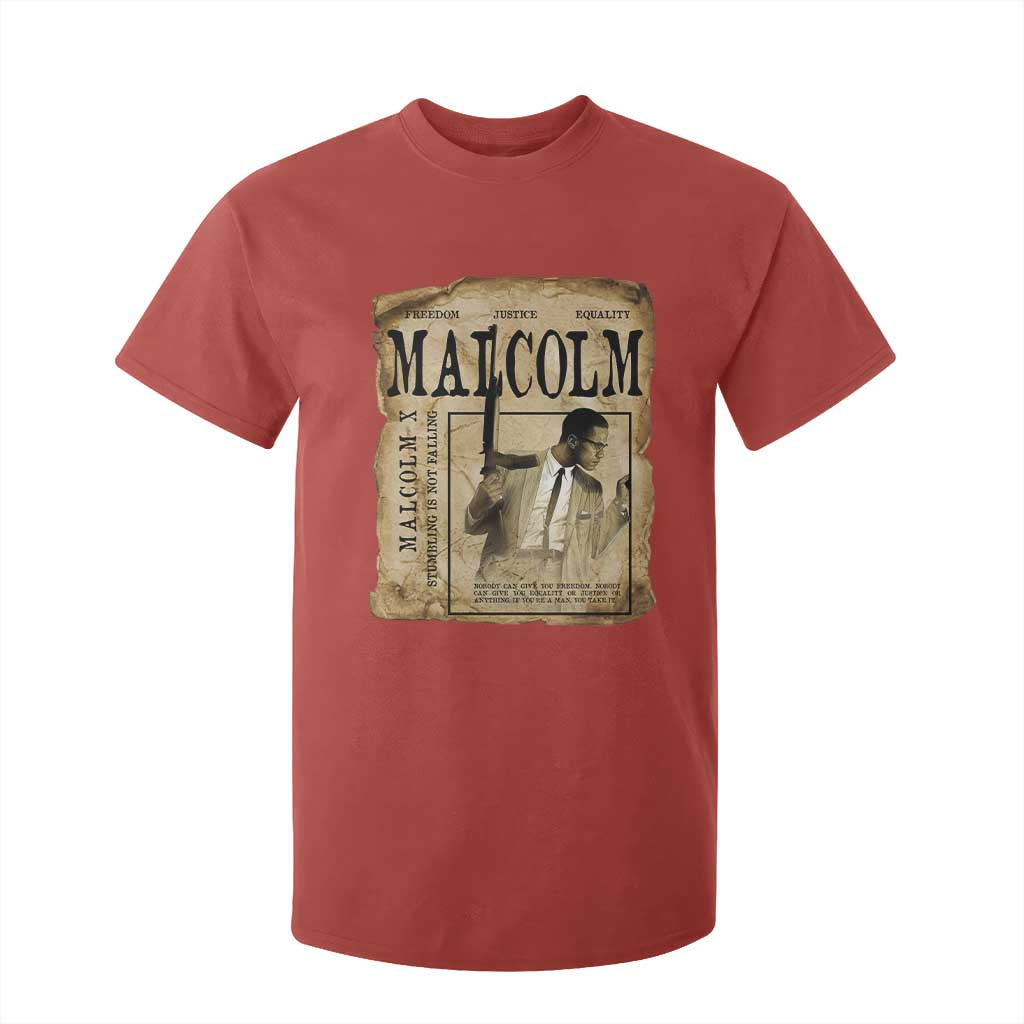 Malcolm X Historical Newspaper T Shirt For Kid Stumbling Is Not Falling Black History TS12 Red Print Your Wear