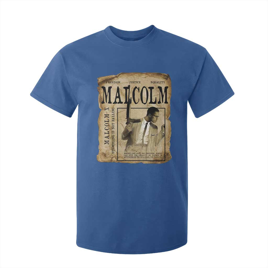 Malcolm X Historical Newspaper T Shirt For Kid Stumbling Is Not Falling Black History TS12 Royal Blue Print Your Wear