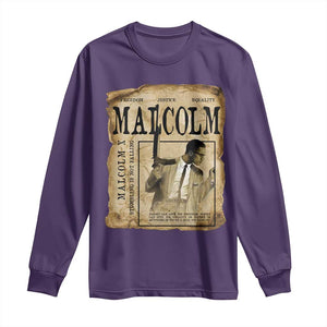 Malcolm X Historical Newspaper Long Sleeve Shirt Stumbling Is Not Falling Black History TS12 Purple Print Your Wear