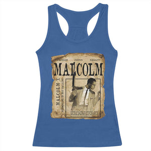 Malcolm X Historical Newspaper Racerback Tank Top Stumbling Is Not Falling Black History TS12 Royal Blue Print Your Wear