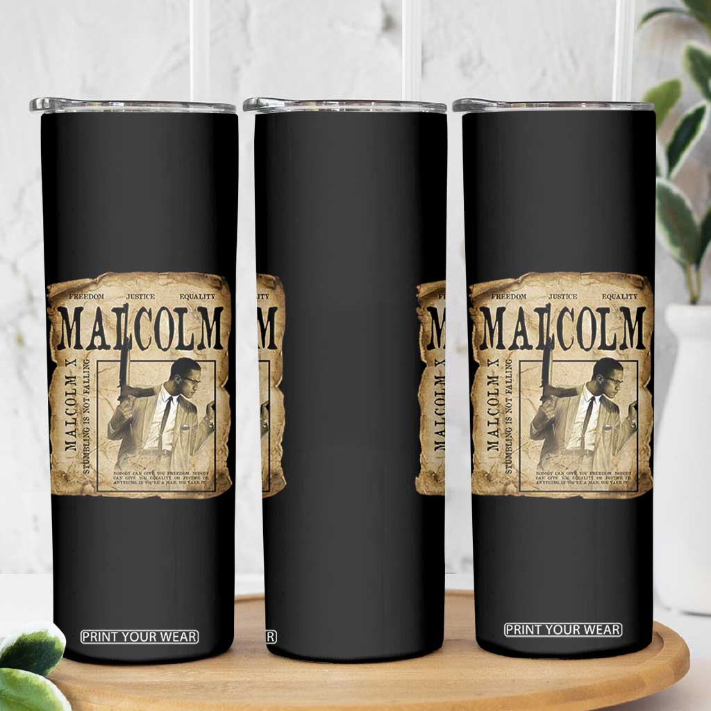 Malcolm X Historical Newspaper Skinny Tumbler Stumbling Is Not Falling Black History TS12 Print Your Wear