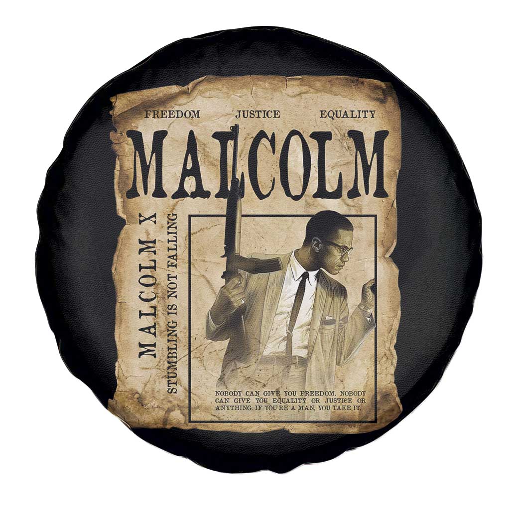 Malcolm X Historical Newspaper Spare Tire Cover Stumbling Is Not Falling Black History TS12 Print Your Wear