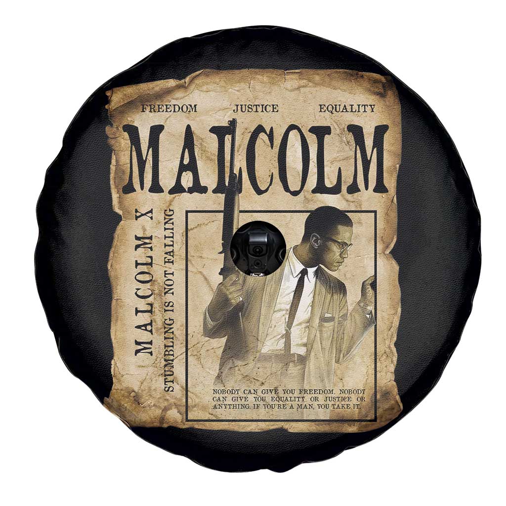 Malcolm X Historical Newspaper Spare Tire Cover Stumbling Is Not Falling Black History TS12 Print Your Wear