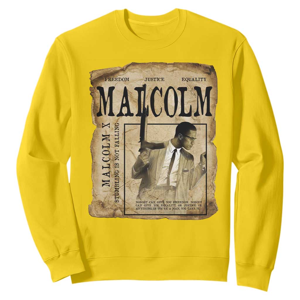 Malcolm X Historical Newspaper Sweatshirt Stumbling Is Not Falling Black History TS12 Daisy Print Your Wear