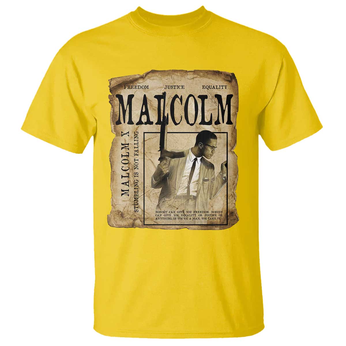 Malcolm X Historical Newspaper T Shirt Stumbling Is Not Falling Black History TS12 Daisy Print Your Wear