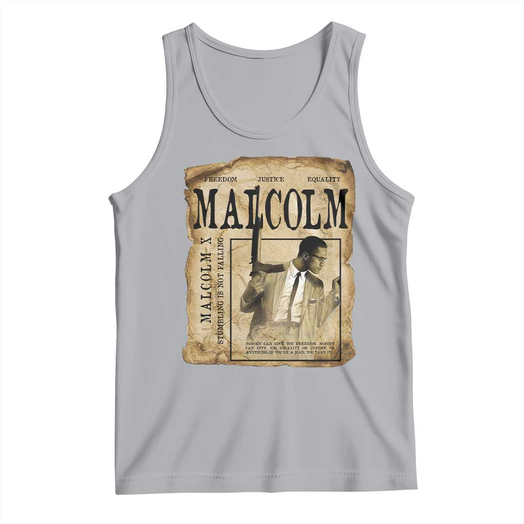 Malcolm X Historical Newspaper Tank Top Stumbling Is Not Falling Black History TS12 Athletic Heather Print Your Wear