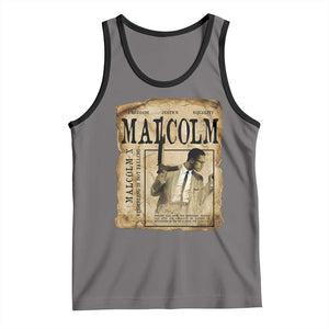 Malcolm X Historical Newspaper Tank Top Stumbling Is Not Falling Black History TS12 Deep Heather Black Print Your Wear