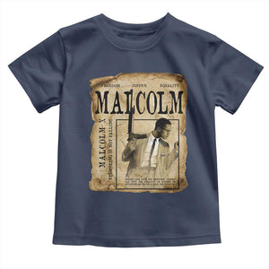 Malcolm X Historical Newspaper Toddler T Shirt Stumbling Is Not Falling Black History TS12 Navy Print Your Wear