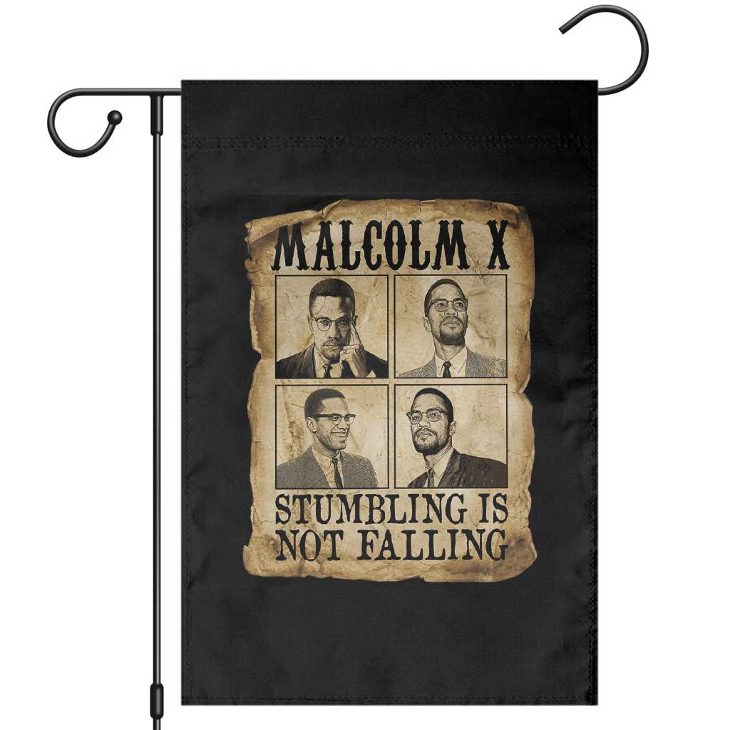 Malcolm X Garden Flag Stumbling Is Not Falling Historical Poster TS12 Black Print Your Wear