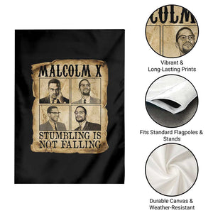 Malcolm X Garden Flag Stumbling Is Not Falling Historical Poster TS12 Print Your Wear