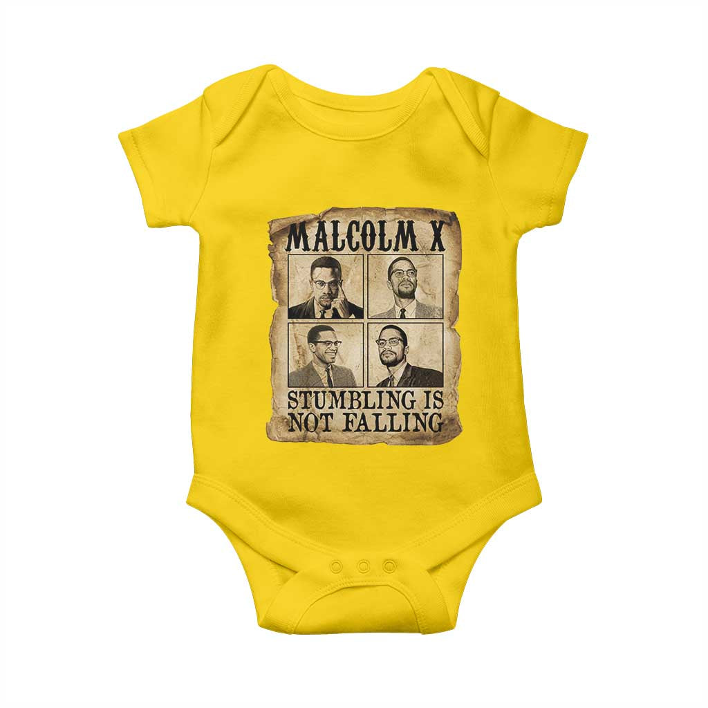 Malcolm X Baby Onesie Stumbling Is Not Falling Historical Poster TS12 Daisy Print Your Wear