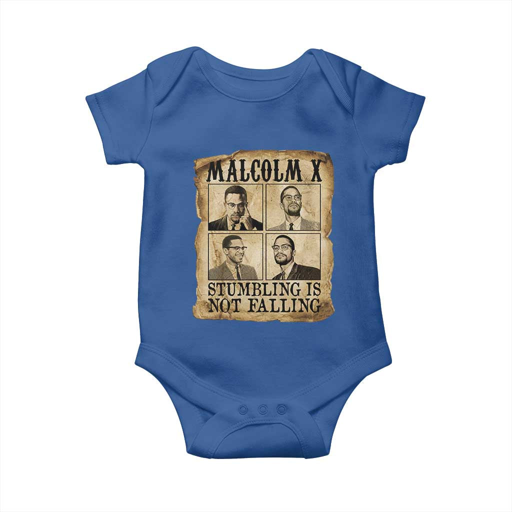 Malcolm X Baby Onesie Stumbling Is Not Falling Historical Poster TS12 Royal Blue Print Your Wear