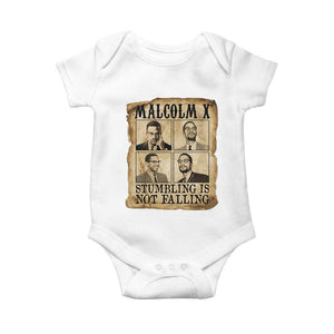 Malcolm X Baby Onesie Stumbling Is Not Falling Historical Poster TS12 White Print Your Wear