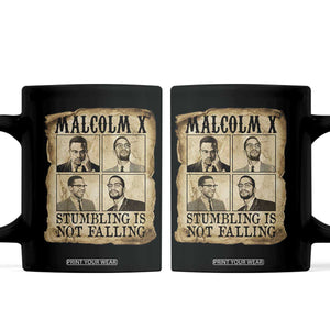 Malcolm X Coffee Mug Stumbling Is Not Falling Historical Poster TS12 Black Print Your Wear