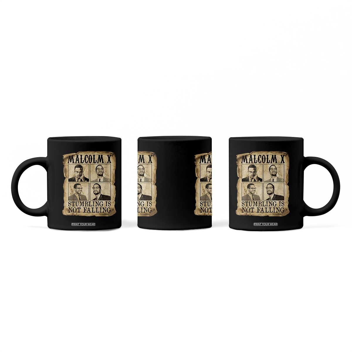 Malcolm X Coffee Mug Stumbling Is Not Falling Historical Poster TS12 Print Your Wear