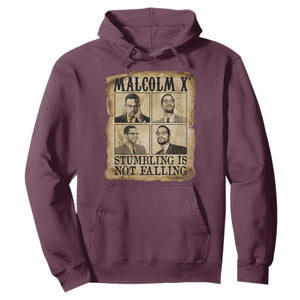 Malcolm X Hoodie Stumbling Is Not Falling Historical Poster TS12 Maroon Print Your Wear