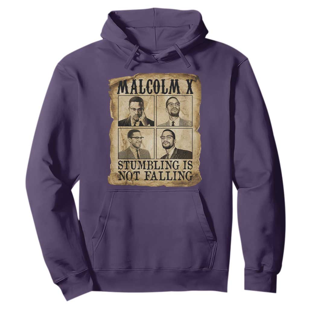 Malcolm X Hoodie Stumbling Is Not Falling Historical Poster TS12 Purple Print Your Wear