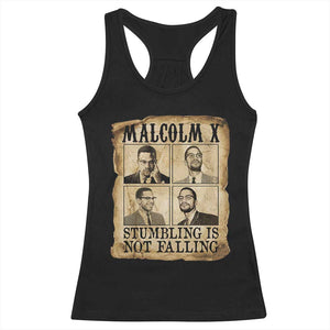 Malcolm X Racerback Tank Top Stumbling Is Not Falling Historical Poster TS12 Black Print Your Wear