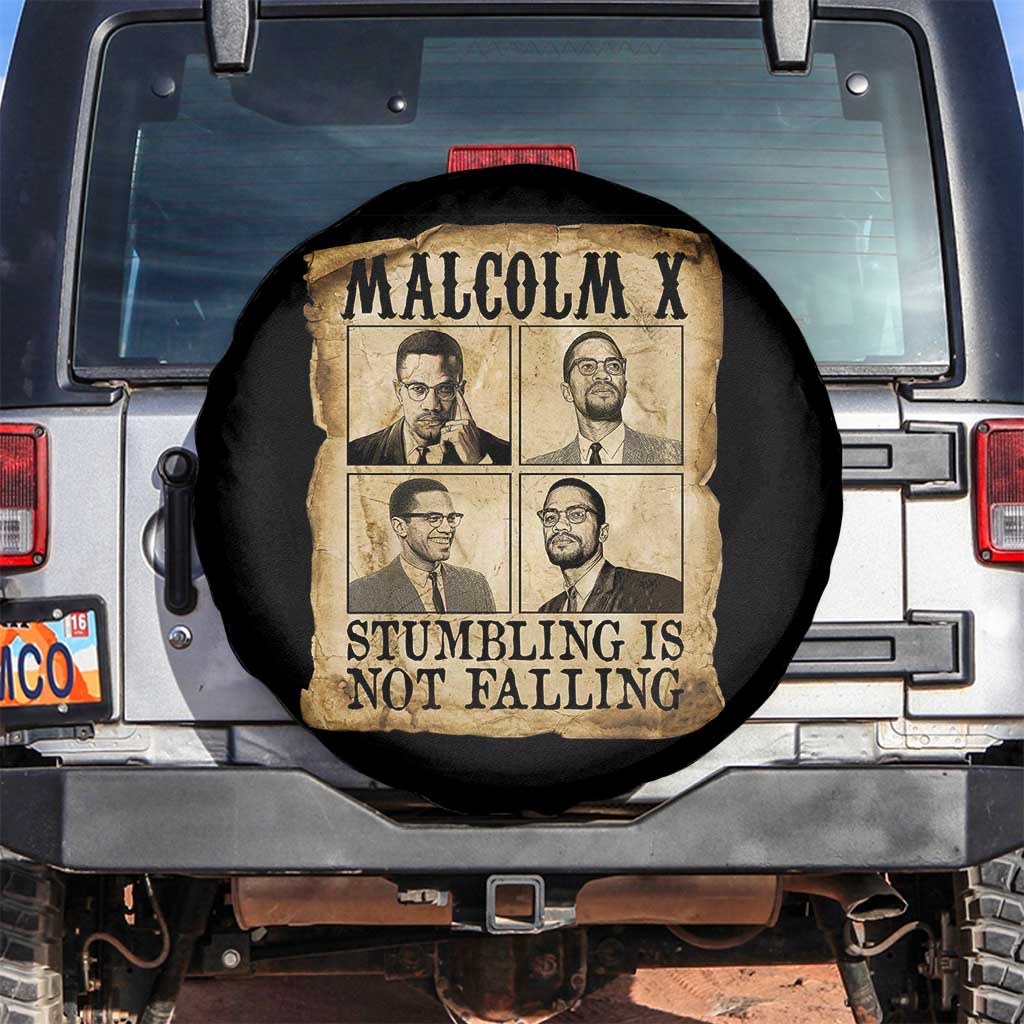 Malcolm X Spare Tire Cover Stumbling Is Not Falling Historical Poster TS12 No hole Black Print Your Wear