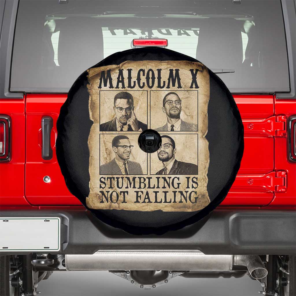 Malcolm X Spare Tire Cover Stumbling Is Not Falling Historical Poster TS12 Black Print Your Wear