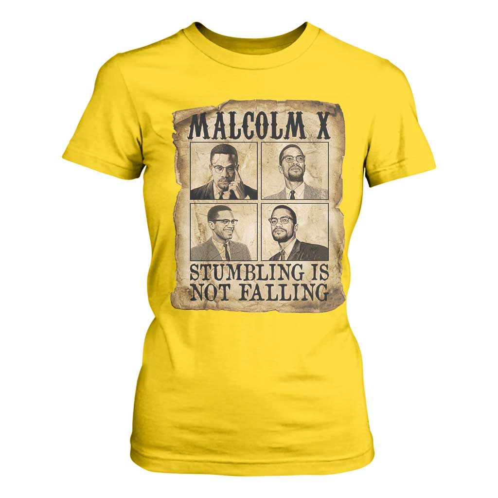 Malcolm X T Shirt For Women Stumbling Is Not Falling Historical Poster TS12 Daisy Print Your Wear