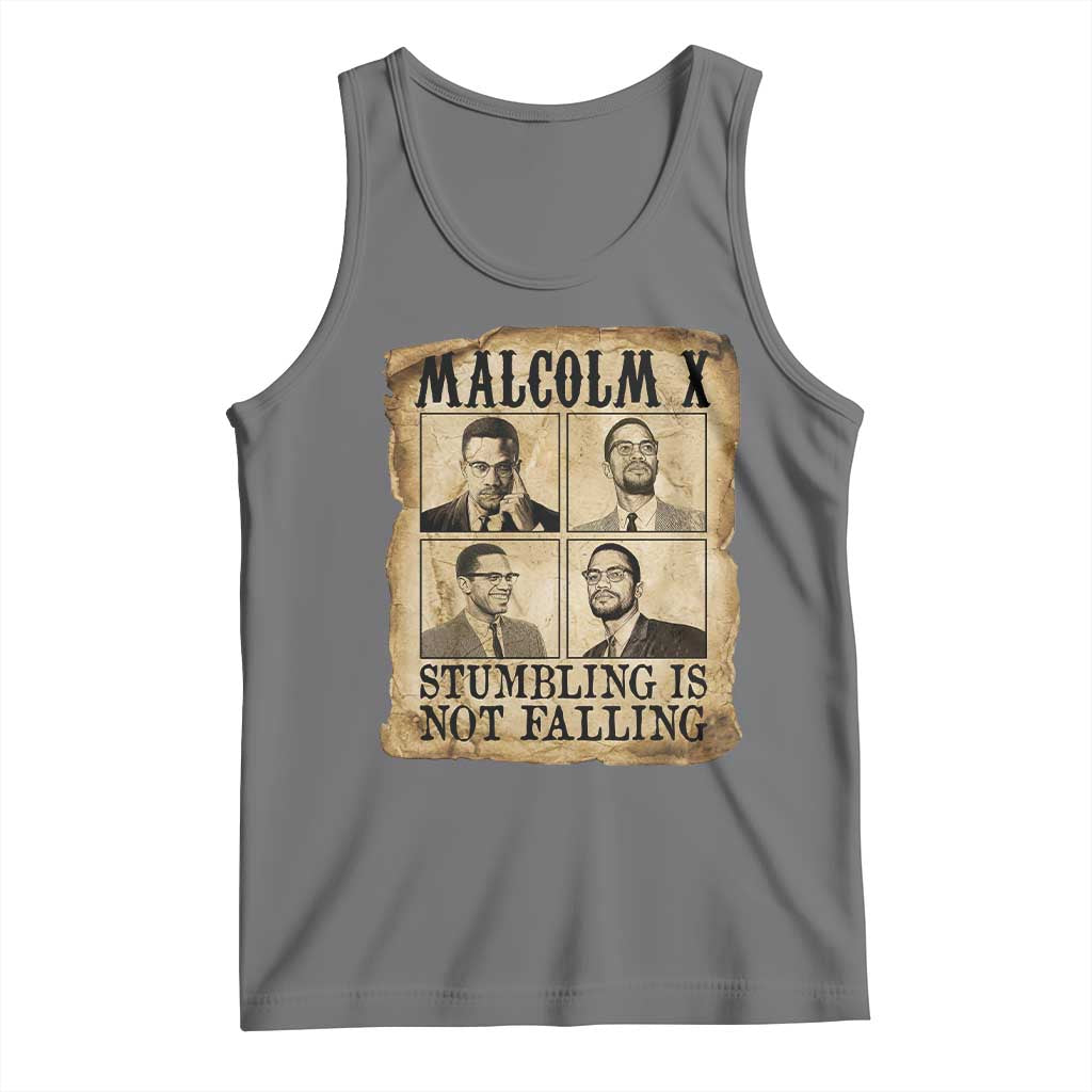 Malcolm X Tank Top Stumbling Is Not Falling Historical Poster TS12 Black Heather Print Your Wear