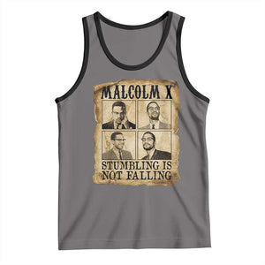 Malcolm X Tank Top Stumbling Is Not Falling Historical Poster TS12 Deep Heather Black Print Your Wear