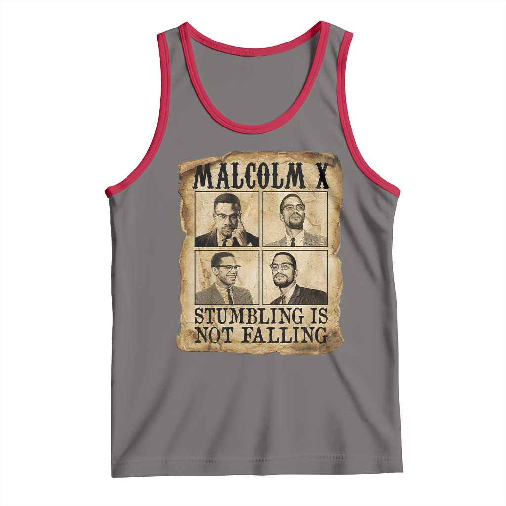 Malcolm X Tank Top Stumbling Is Not Falling Historical Poster TS12 Deep Heather Red Print Your Wear