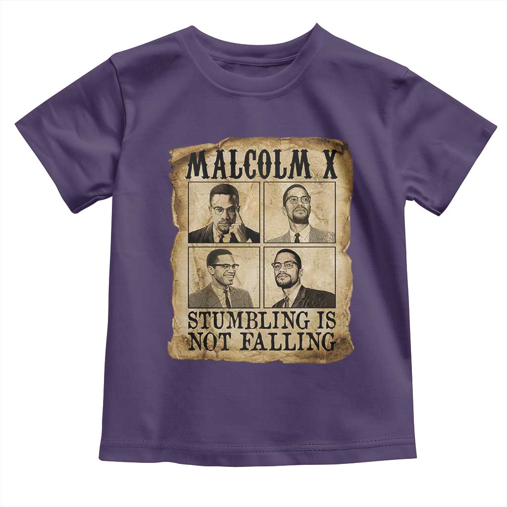 Malcolm X Toddler T Shirt Stumbling Is Not Falling Historical Poster TS12 Purple Print Your Wear
