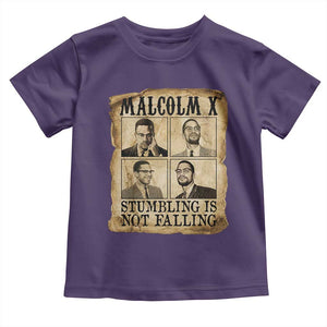 Malcolm X Toddler T Shirt Stumbling Is Not Falling Historical Poster TS12 Purple Print Your Wear